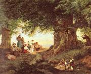Edouard Richter Abendandacht im Walde oil painting